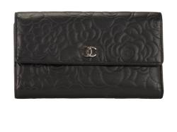 Chanel Camellia, Long Wallet, Leather, Blk, 16203301 (2012), B/AC, 2*